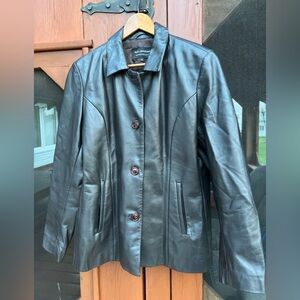 Bod & Christensen Classic Black Leather Jacket with Smooth Finish & Collar 12